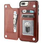 Phone Case Faux Leather 3 Card Slots Multi-Angle Stand