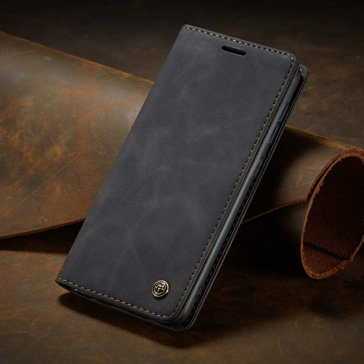 Phone Case Faux Leather Card Holder Foldable Stand