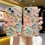 Phone Case Floral Glitter Shock-Absorbing Full Coverage