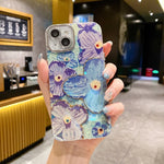 Phone Case Floral Glitter Shock-Absorbing Full Coverage