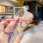 Phone Case Floral Glitter Shock-Absorbing Full Coverage
