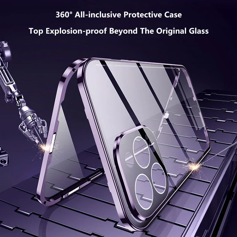 Phone Case Full-Coverage Privacy Screen Magnetic Closure