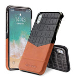 Phone Case Full-Grain Leather Crocodile Pattern Scratch & Drop Protection