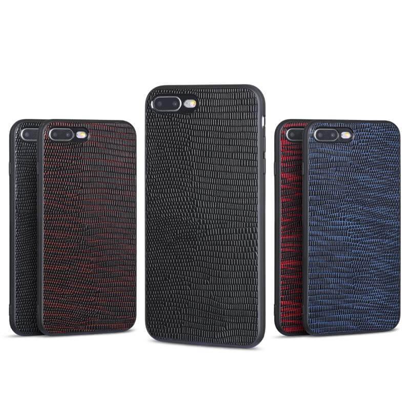 Phone Case Genuine Leather Lizard Texture Shock-Resistant