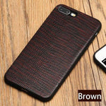 Phone Case Genuine Leather Lizard Texture Shock-Resistant