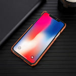 Phone Case Genuine Leather Ostrich Pattern Shockproof Edge-to-Edge Protection