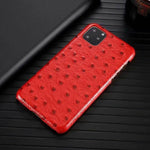 Phone Case Genuine Leather Ostrich Pattern Shockproof Edge-to-Edge Protection