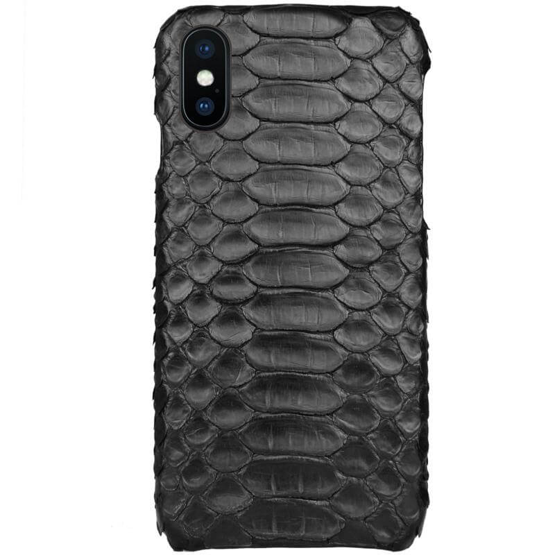 Phone Case Genuine Python Leather Textured Back Cover