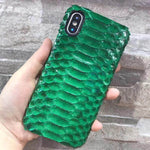 Phone Case Genuine Python Leather Textured for iPhone X