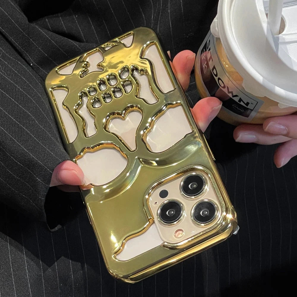 Phone Case Geometric Skull Design Scratch & Drop Protection