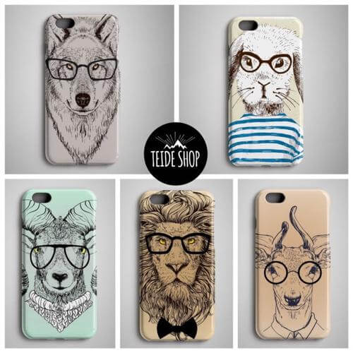 Phone Case Geometric White Tiger Print Slim Protective Design