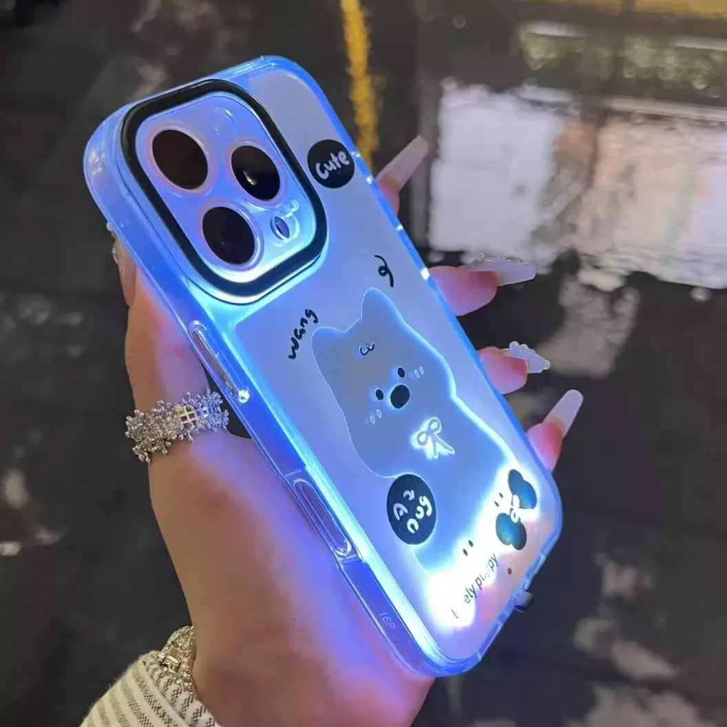 Phone Case Glow-in-the-Dark Shock-Absorbing Cat Design