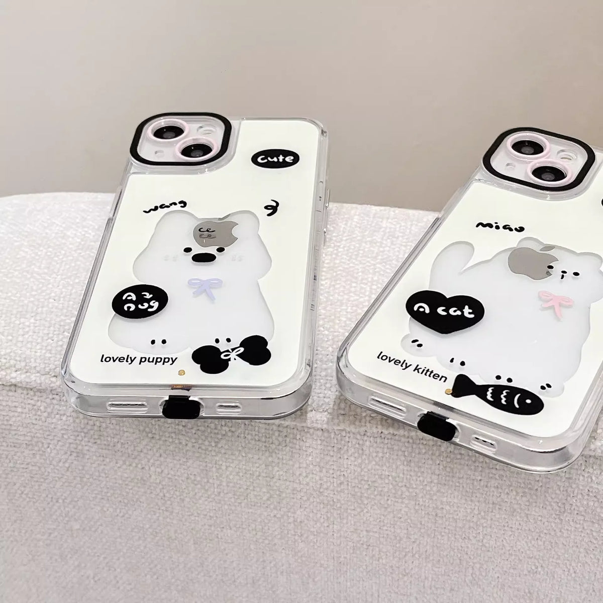 Phone Case Glow-in-the-Dark Shock-Absorbing Cat Design