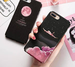 Phone Case Hard Shell Plane & Moon Designs Model-Specific Fit