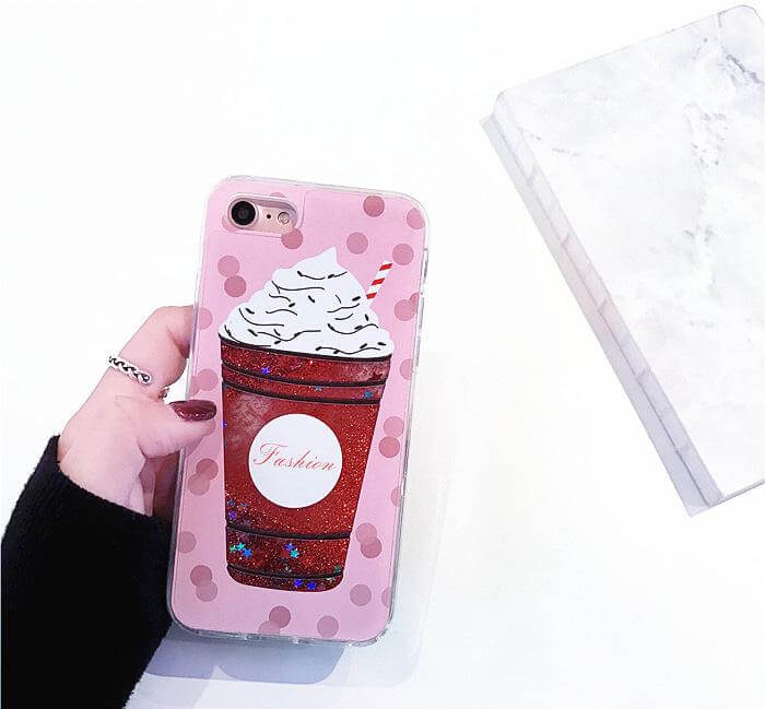 Phone Case Ice Cream Bottle Design Bling Detail