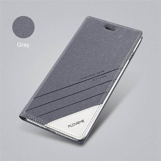 Phone Case Leather Flip Wallet Card Slot Kickstand