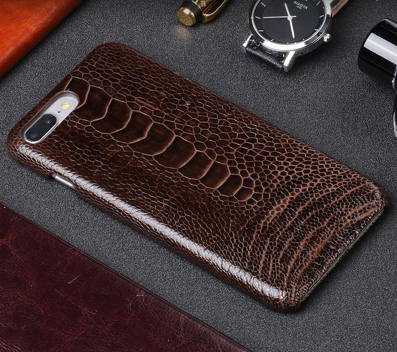 Phone Case Leather Ostrich-Pattern Design Multiple Color Options