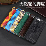 Phone Case Leather Ostrich-Pattern Design Multiple Color Options