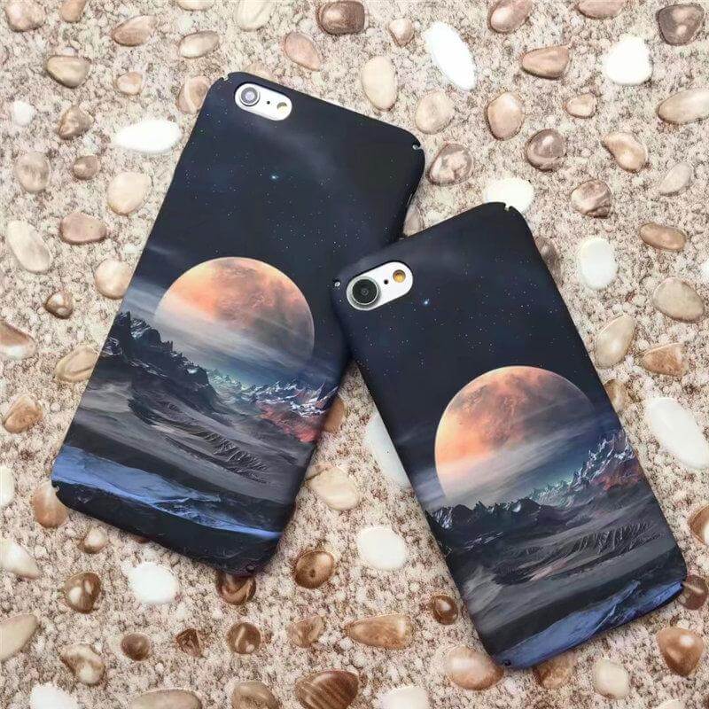 Phone Case Luminous Moon & Stars Slim Hard Shell