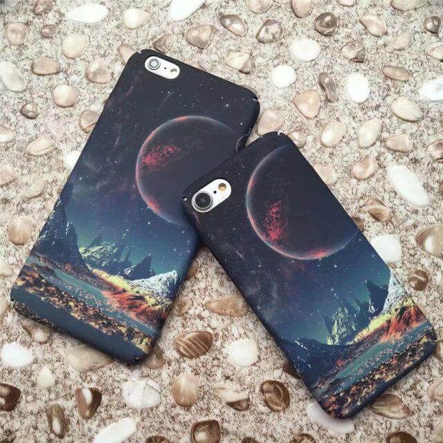 Phone Case Luminous Moon & Stars Slim Hard Shell