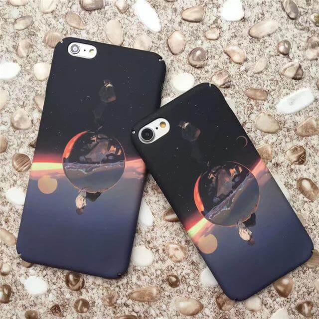 Phone Case Luminous Moon & Stars Slim Hard Shell