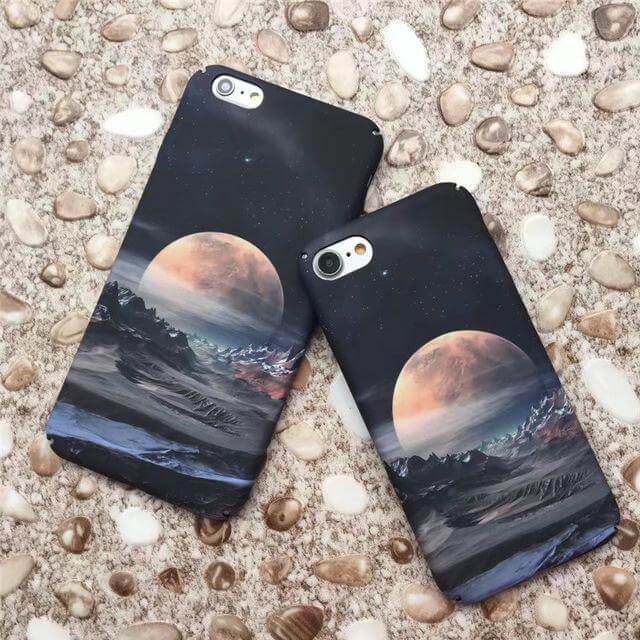 Phone Case Luminous Moon & Stars Slim Hard Shell