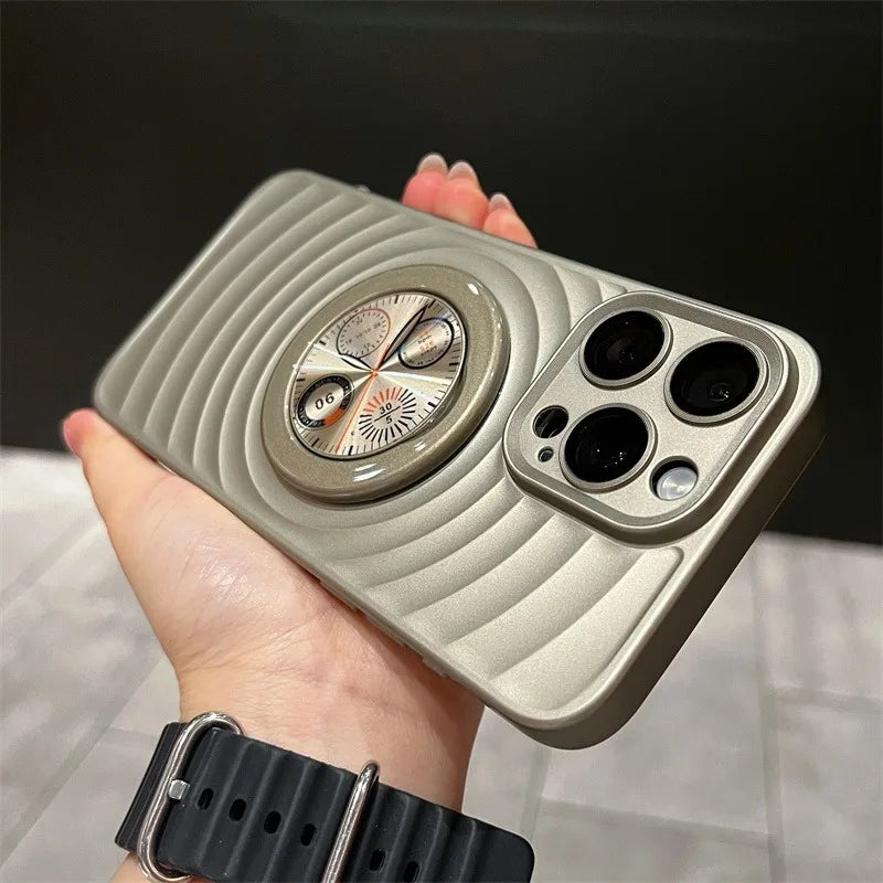 Phone Case MagSafe-Compatible Folding Stand Non-Slip Ripple Finish