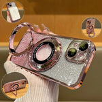 Phone Case Magnetic Ring Stand Glitter Finish Drop Protection