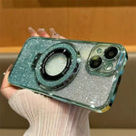 Phone Case Magnetic Ring Stand Glitter Finish Drop Protection