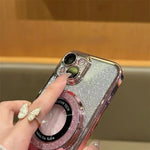 Phone Case Magnetic Ring Stand Glitter Finish Drop Protection