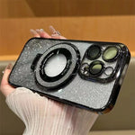 Phone Case Magnetic Ring Stand Glitter Finish Drop Protection