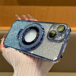 Phone Case Magnetic Ring Stand Glitter Finish Drop Protection