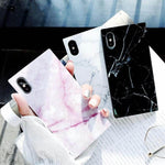 Phone Case Marble Pattern Glossy Mirror Finish Knock Protection