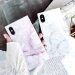 Phone Case Marble Pattern Glossy Mirror Finish Knock Protection