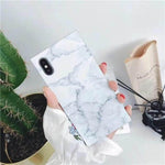 Phone Case Marble Pattern Glossy Mirror Finish Knock Protection