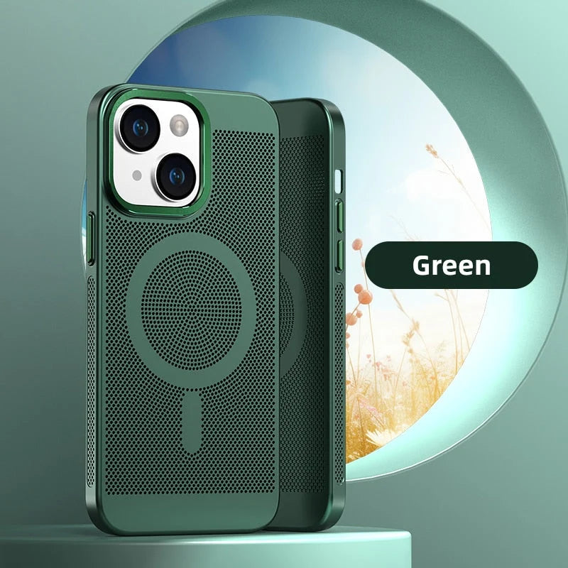 Phone Case Mesh Design MagSafe Wireless Charging Scratch-Resistant