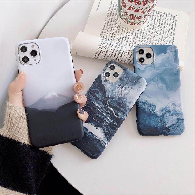 Phone Case Mountain Forest Print Drop & Scratch Resistant