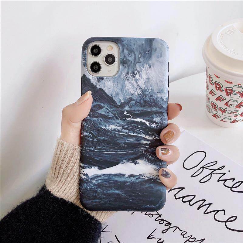 Phone Case Mountain Forest Print Drop & Scratch Resistant