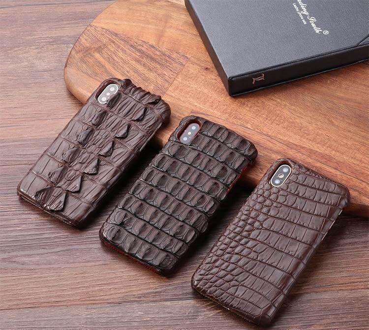Phone Case Natural Crocodile Skin Impact-Resistant Fitted Cover