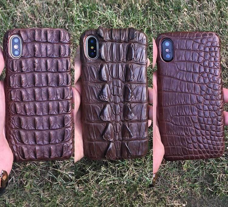 Phone Case Natural Crocodile Skin Impact-Resistant Fitted Cover