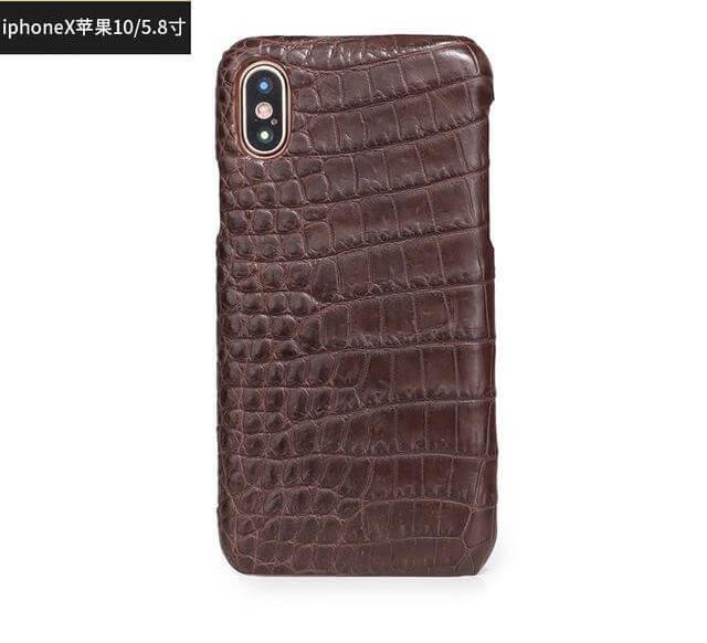 Phone Case Natural Crocodile Skin Impact-Resistant Fitted Cover