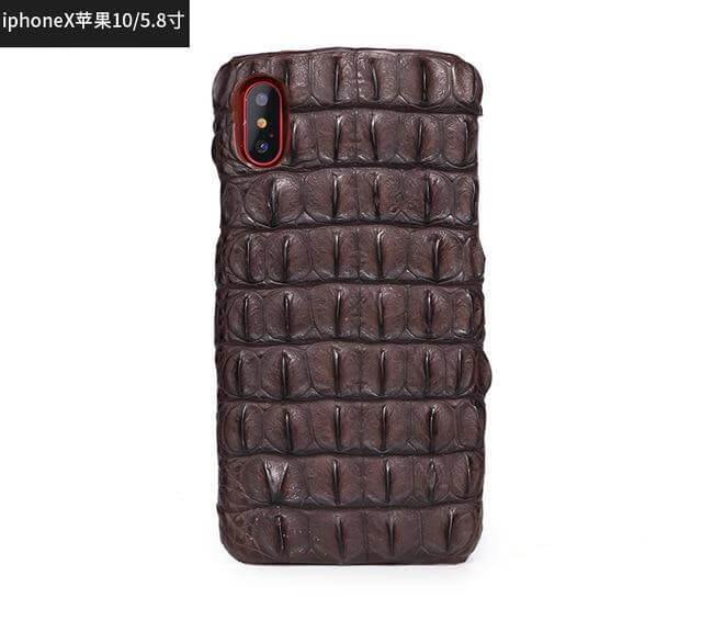 Phone Case Natural Crocodile Skin Impact-Resistant Fitted Cover