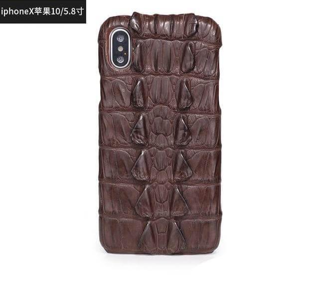 Phone Case Natural Crocodile Skin Impact-Resistant Fitted Cover