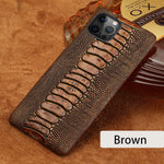 Phone Case Ostrich Leather Shock-Absorbing Protection