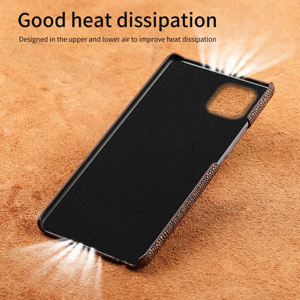Phone Case Ostrich Leather Shock-Absorbing Protection