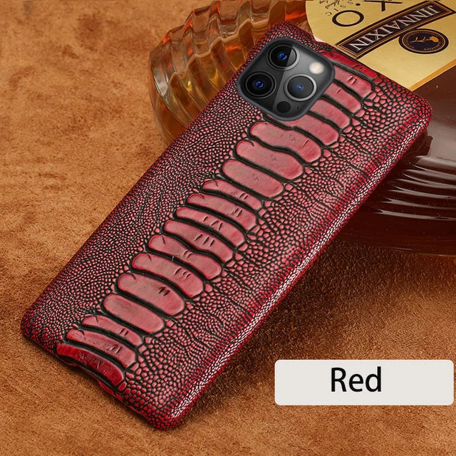 Phone Case Ostrich Leather Shock-Absorbing Protection