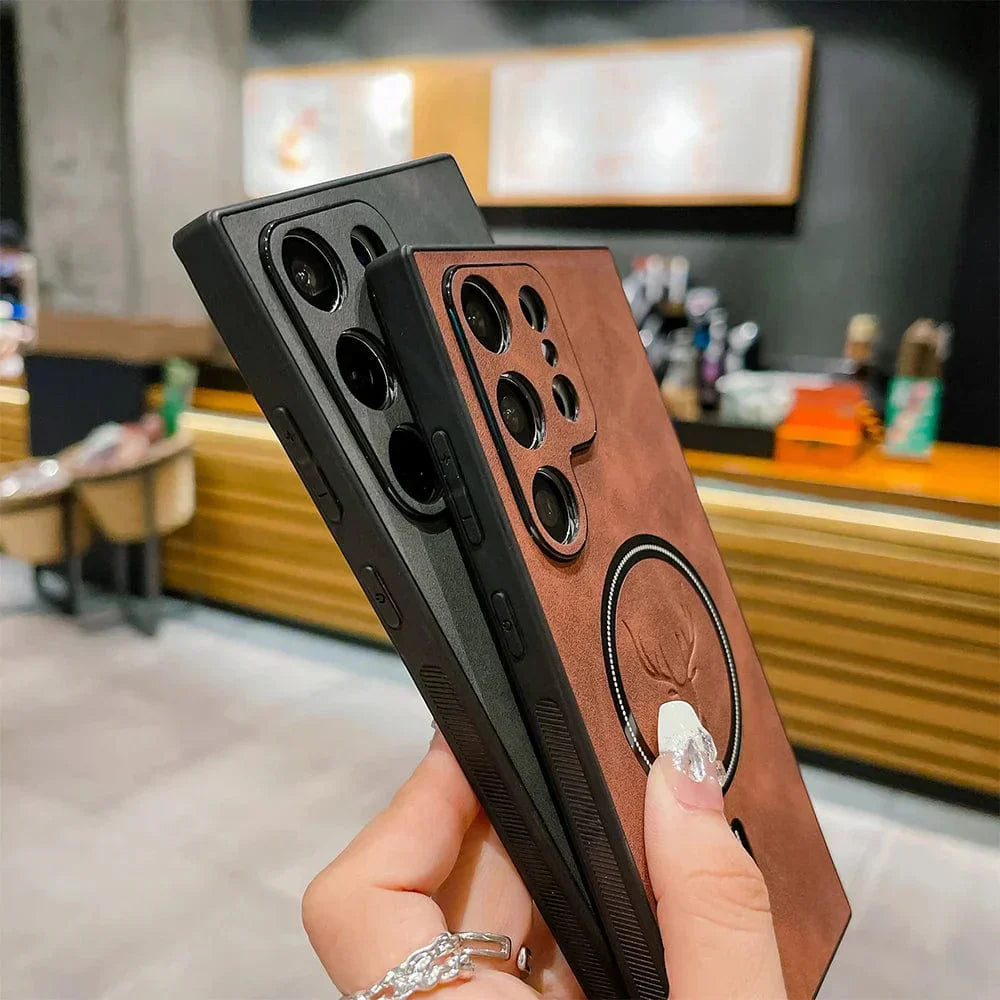 Phone Case PU Leather Wireless Charging