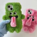 Phone Case Plush Twin Monster Design Strap Included