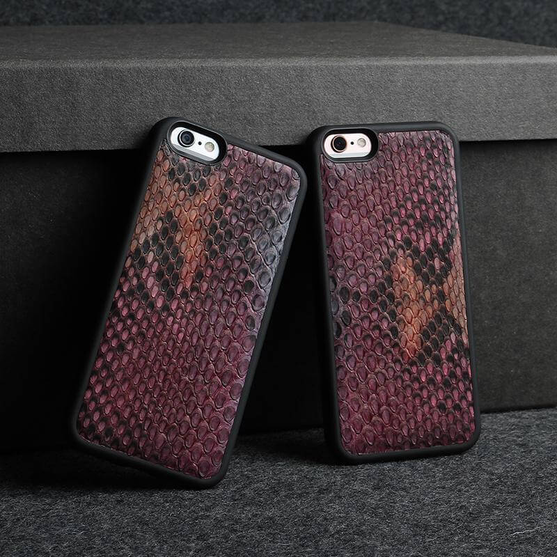 Phone Case Python Skin Leather Impact-Resistant Dirt-Resistant