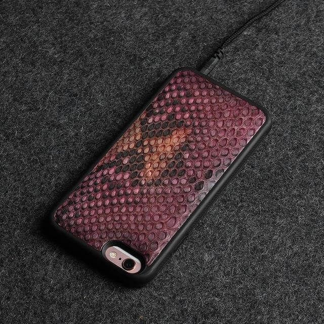 Phone Case Python Skin Leather Impact-Resistant Dirt-Resistant